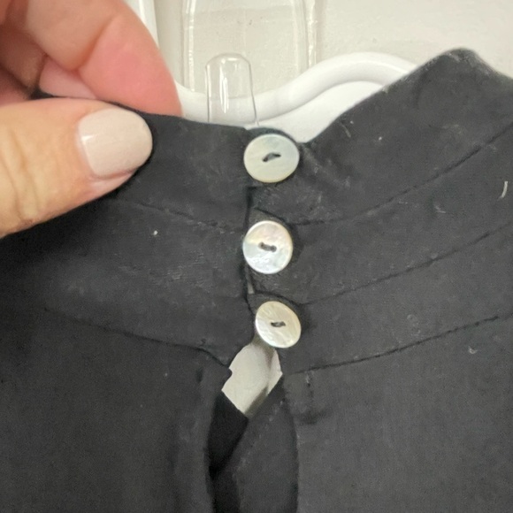 garnet Hill Black Maxi Dress, High Surplice Neckline, Button Back, Med - Picture 6 of 11